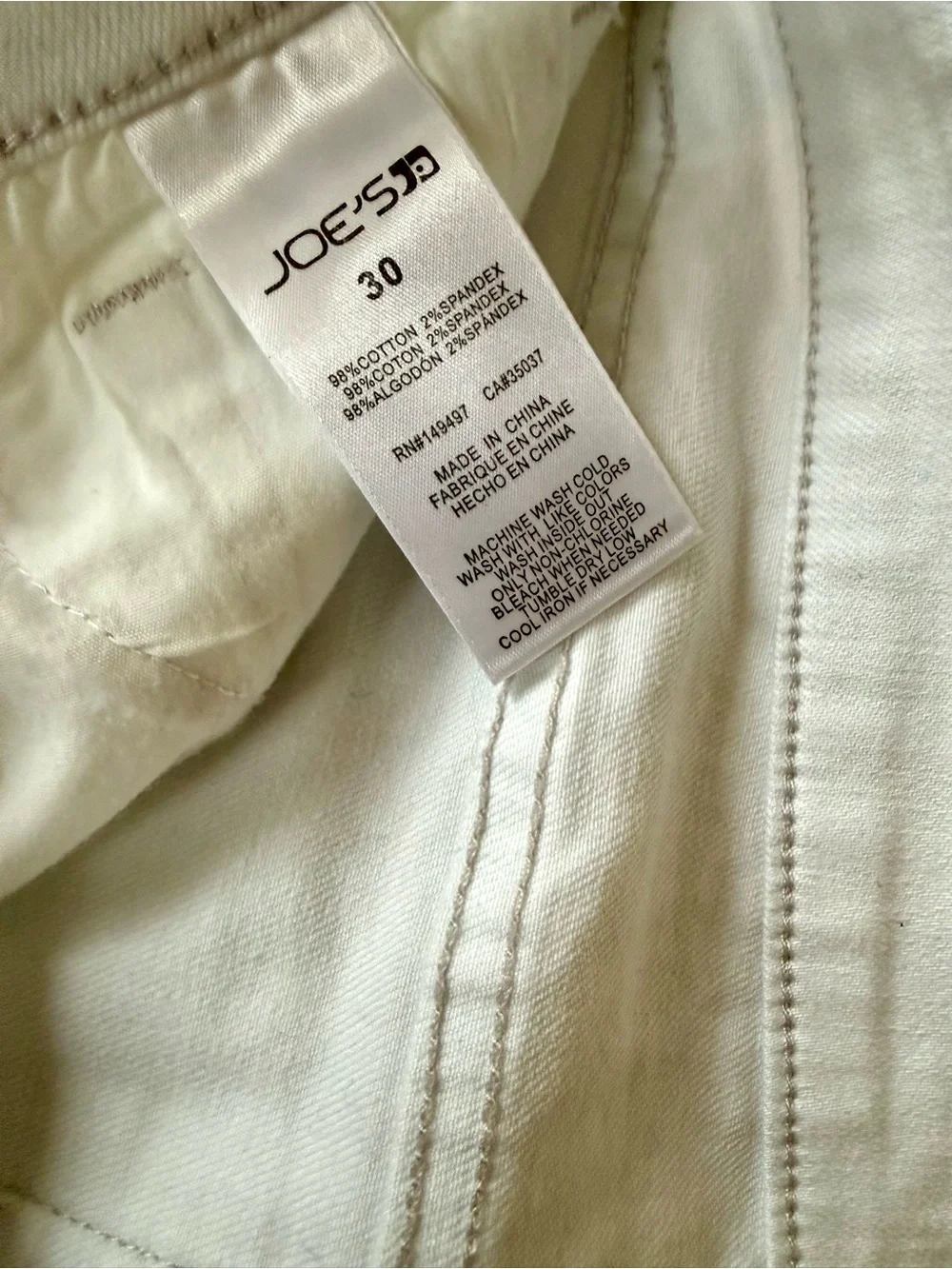 Joe's Jeans White Denim Shorts- New - Picture 2 of 5